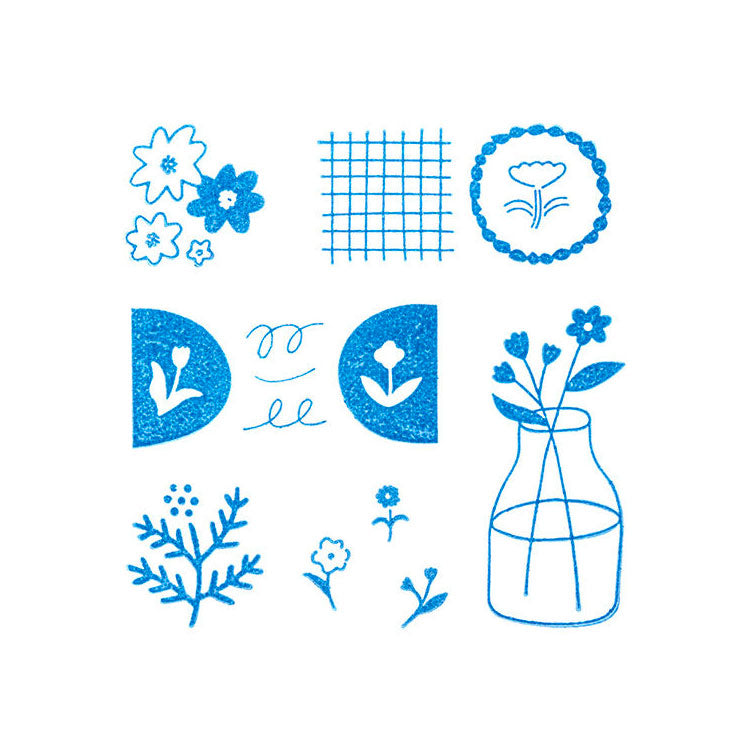 KING JIM - Kori Jirushi Ice Cube Stamps - Flower Set