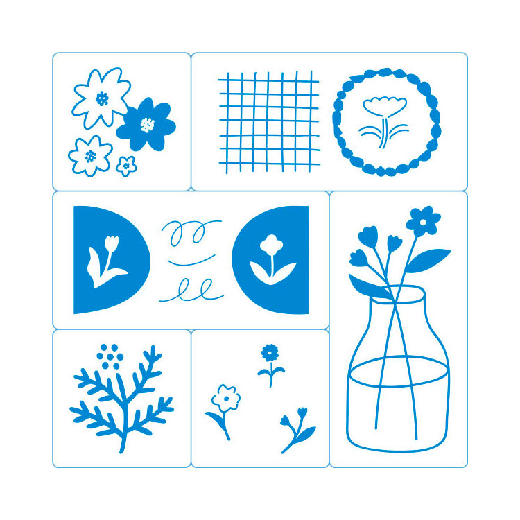 KING JIM - Kori Jirushi Ice Cube Stamps - Flower Set