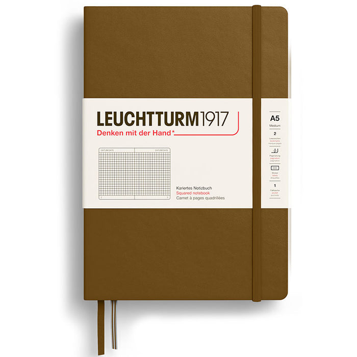 LEUCHTTURM1917 Classic Hard Cover - Medium (A5) - Squared/Grid - Spice Brown