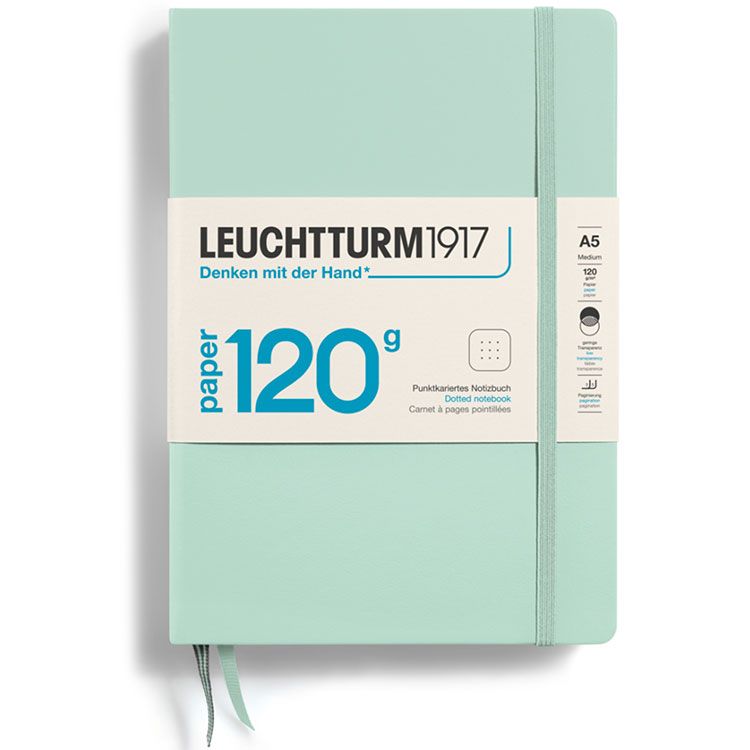 LEUCHTTURM1917 120gsm Classic Hard Cover Notebook - Medium (A5) - Dotted - Mint Green