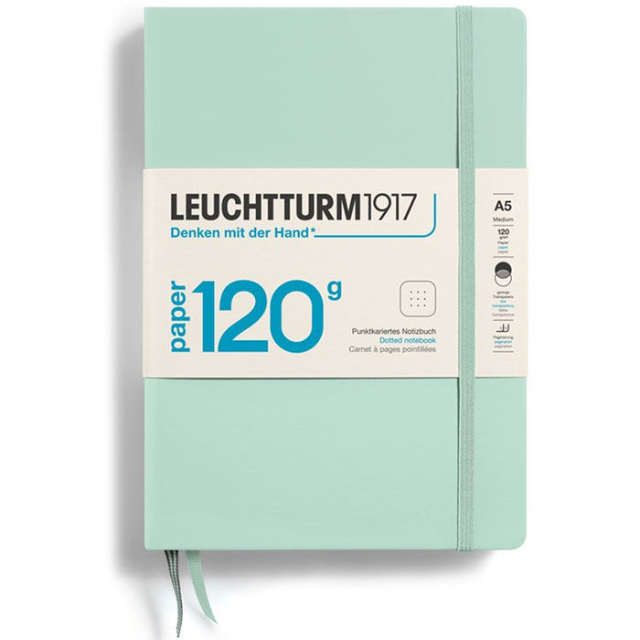 LEUCHTTURM1917 120gsm Classic Hard Cover Notebook - Medium (A5) - Dotted - Mint Green