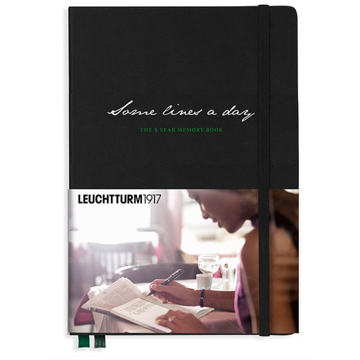 LEUCHTTURM1917 "Some lines a day" 5 year Diary / Memory Book - Hard Cover - Medium A5 - Black 