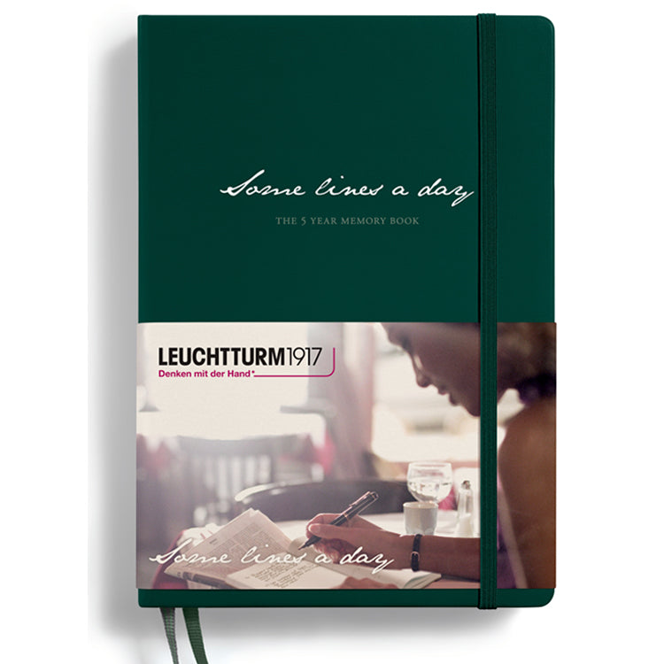 LEUCHTTURM1917 "Some lines a day" 5 year Diary / Memory Book - Hard Cover - Medium A5 - Forest Green