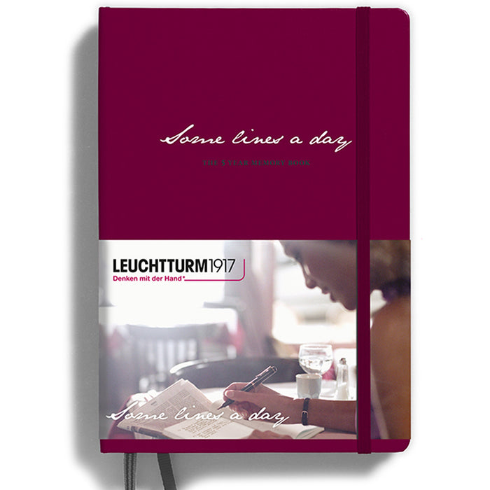 LEUCHTTURM1917 "Some lines a day" 5 year Diary / Memory Book - Hard Cover - Medium A5 - Port Red