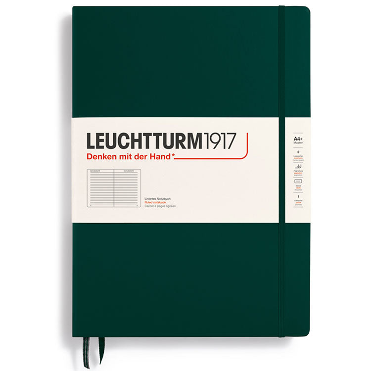LEUCHTTURM1917 Classic Hard Cover - Master A4 - Ruled - Forest Green