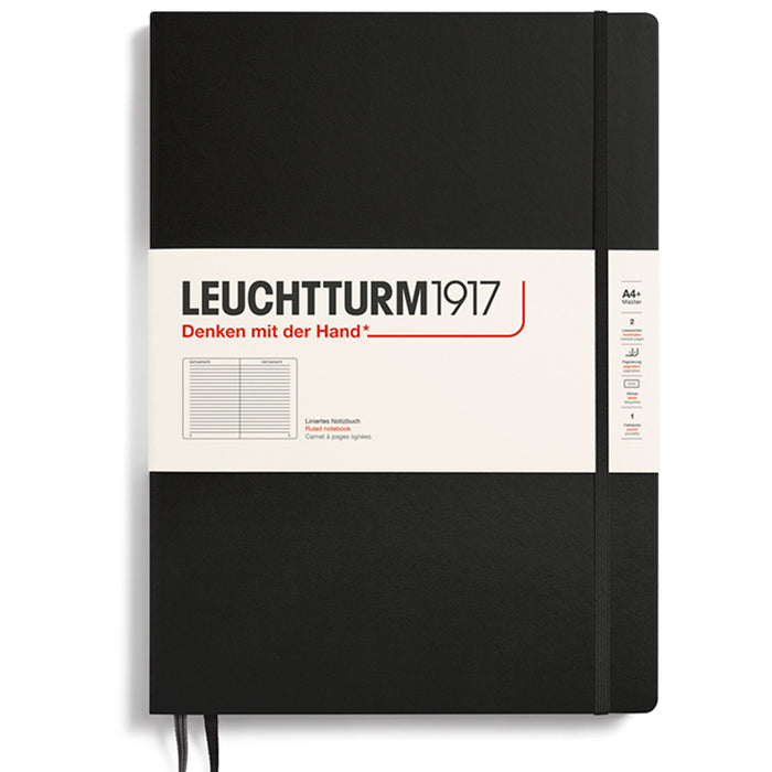 LEUCHTTURM1917 Classic Hard Cover - Master SLIM A4 - Ruled - Black