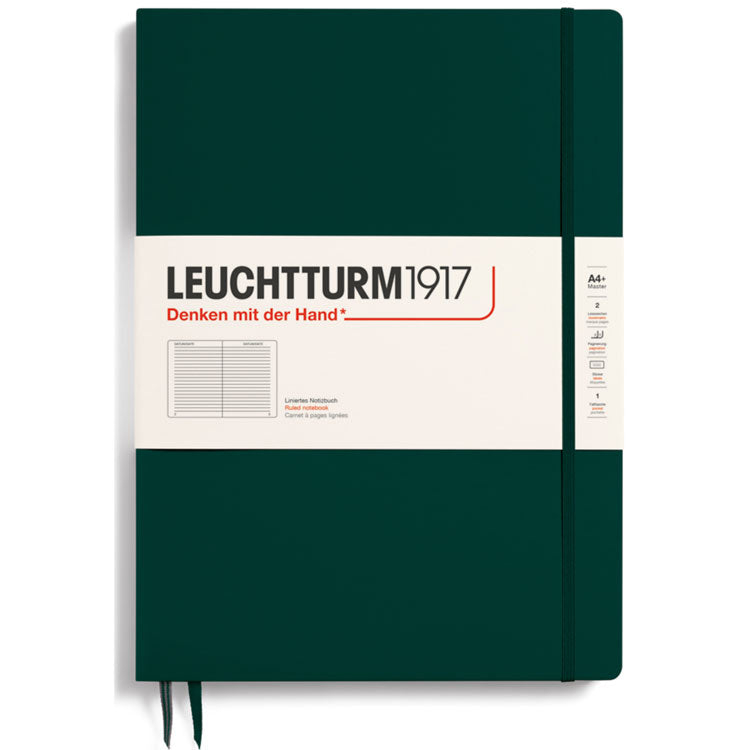 LEUCHTTURM1917 Classic Hard Cover - Master SLIM A4 - Ruled - Forest Green