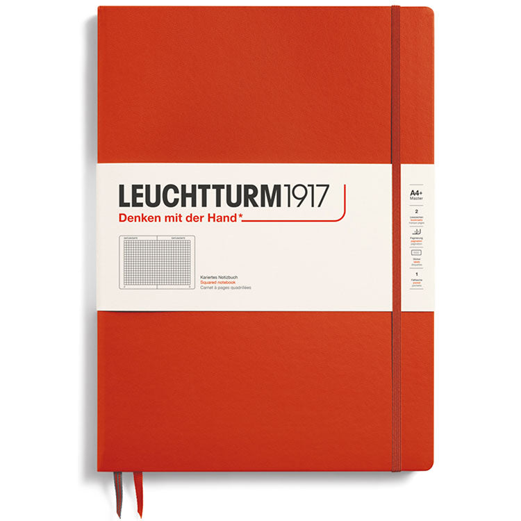LEUCHTTURM1917 Classic Hard Cover - Master SLIM A4 - Squared / Grid - Fox Red