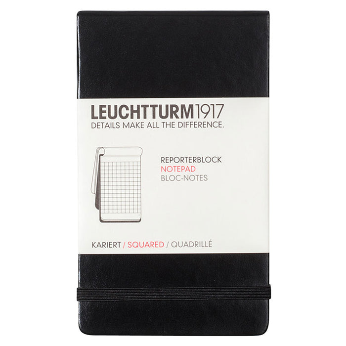 LEUCHTTURM1917 Classic Hard Cover - Notebook Reporter (A6) - Squared - Black