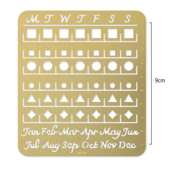 MIDORI - Calendar Template - Month Block - [L] - Large - Brass