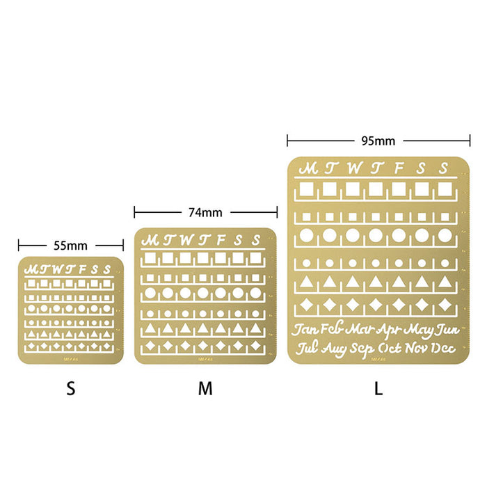 MIDORI - Calendar Template - Month Block - [M] - Medium - Brass