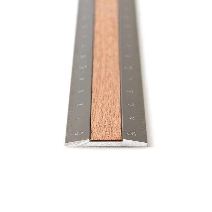 MIDORI - Ruler - 15cm - Grey Aluminium/Wood