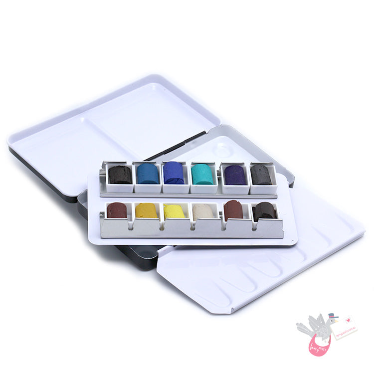 SKETCHLANDIA Folding Metal Watercolour Palette (Empty) - Holds 12 Half Pans