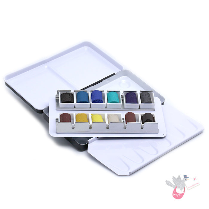SKETCHLANDIA Folding Metal Watercolour Palette (Empty) - Holds 12 Half Pans