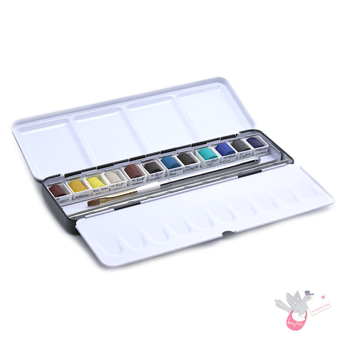 SKETCHLANDIA Folding Metal Watercolour Palette (Empty) - Holds 24 Half Pans