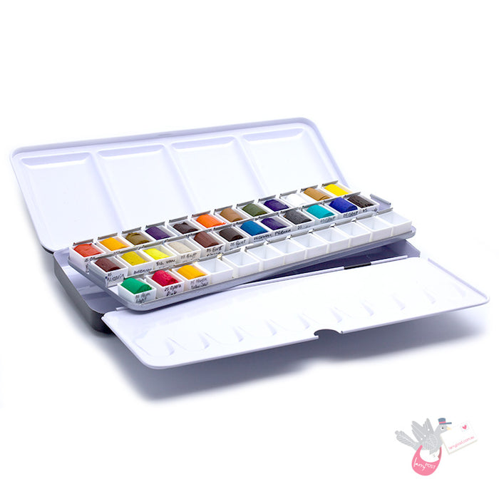 SKETCHLANDIA Folding Metal Watercolour Palette (Empty) - Holds 36 Half Pans