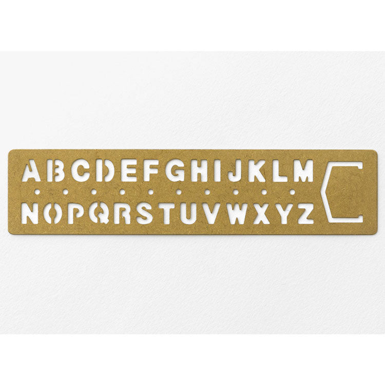 Traveler's Company - Brass Template Bookmark - Alphabet