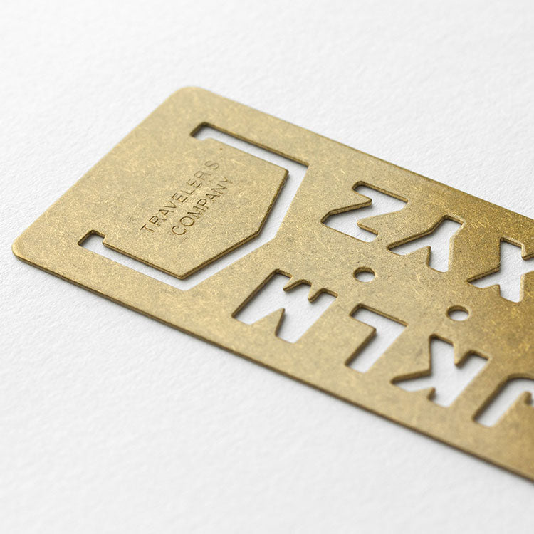 Traveler's Company - Brass Template Bookmark - Alphabet