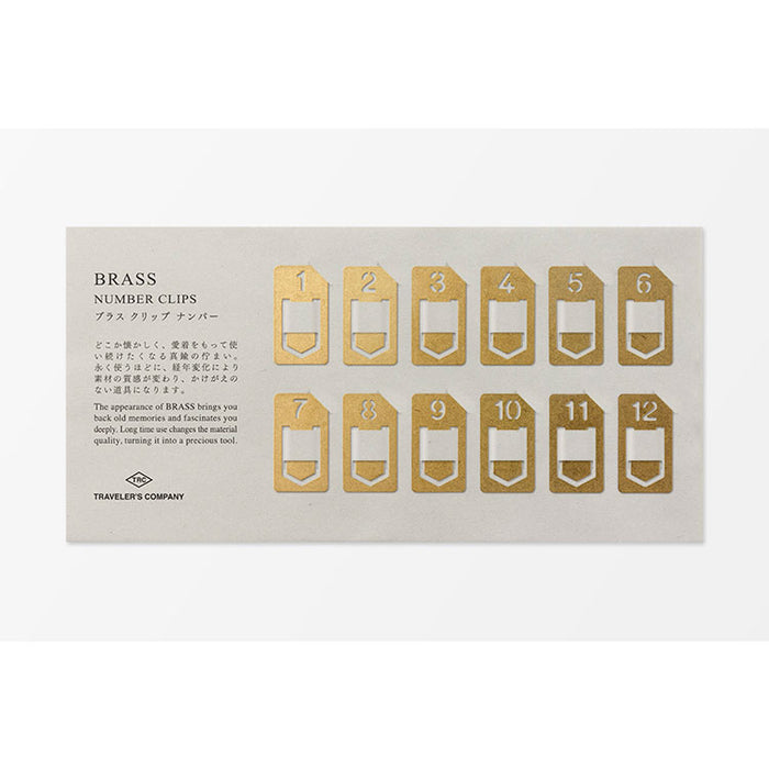 Traveler's Company - Brass Number Clips - Set of 12