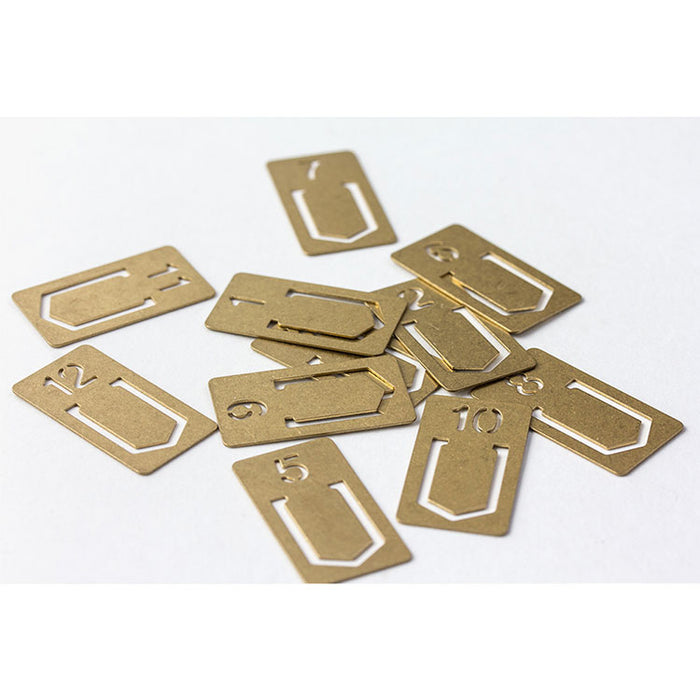 Traveler's Company - Brass Number Clips - Set of 12