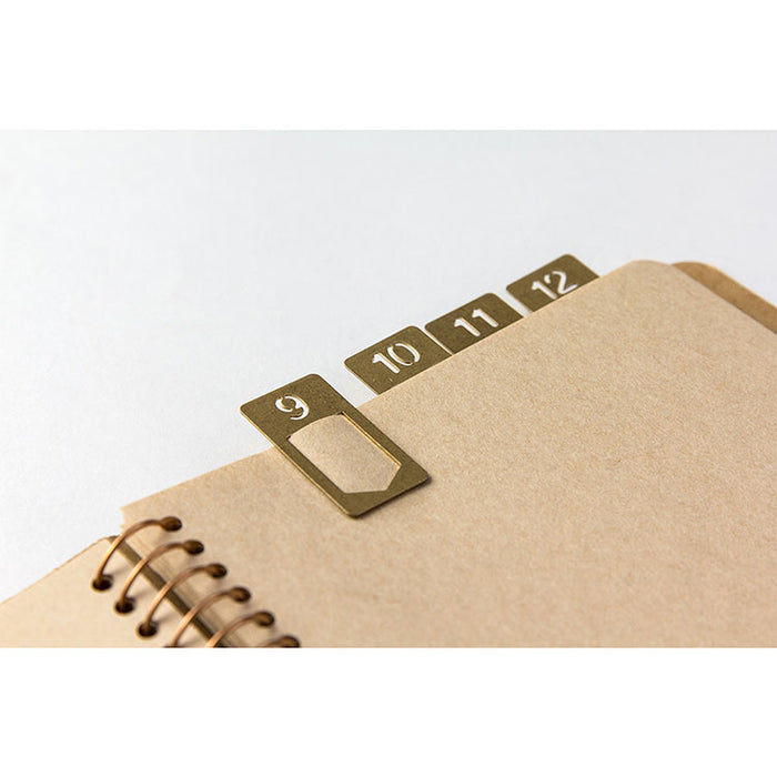 Traveler's Company - Brass Number Clips - Set of 12