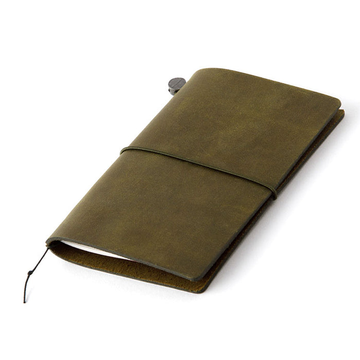 Traveler's Company Leather Notebook - Passport Size Starter Kit - Olive