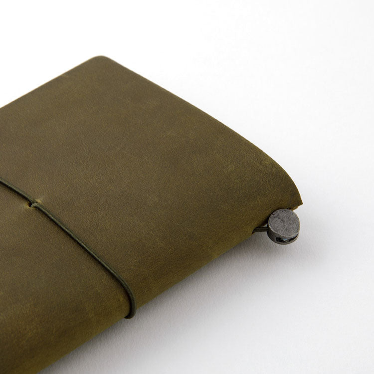 Traveler's Company Leather Notebook - Passport Size Starter Kit - Olive