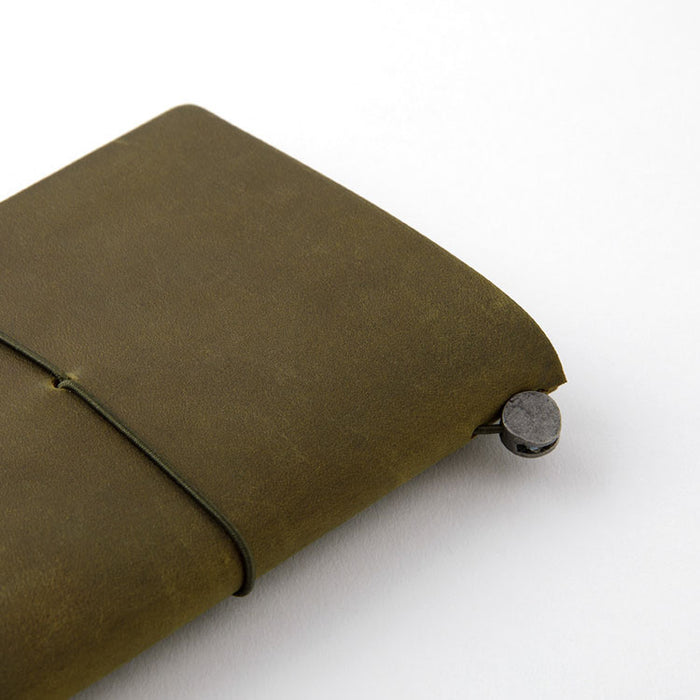 Traveler's Company Leather Notebook - Passport Size Starter Kit - Olive