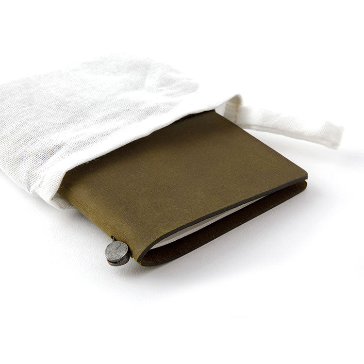 Traveler's Company Leather Notebook - Passport Size Starter Kit - Olive
