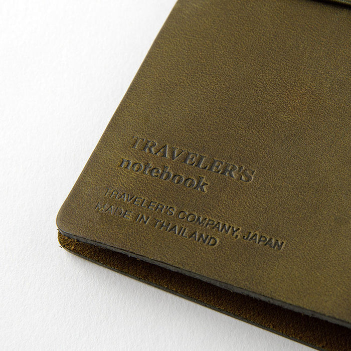 Traveler's Company Leather Notebook - Passport Size Starter Kit - Olive