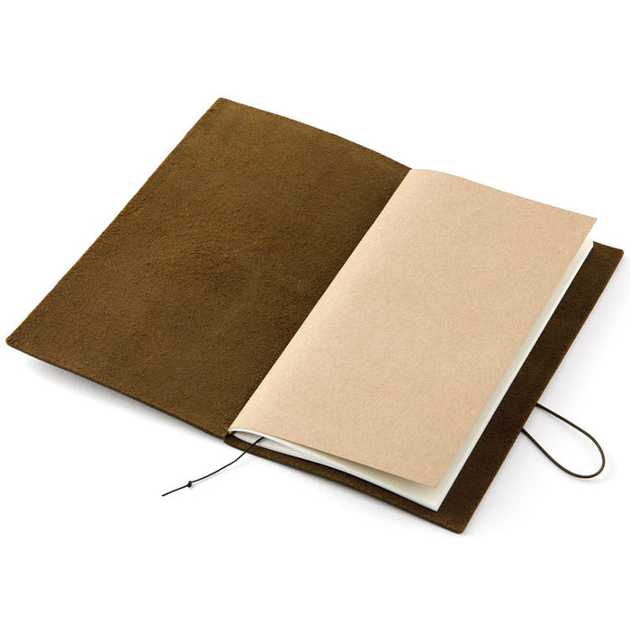 Traveler's Company Leather Notebook - Regular Size Starter Kit - Olive