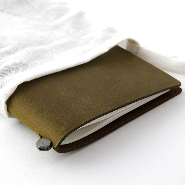 Traveler's Company Leather Notebook - Regular Size Starter Kit - Olive