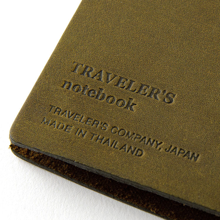 Traveler's Company Leather Notebook - Regular Size Starter Kit - Olive