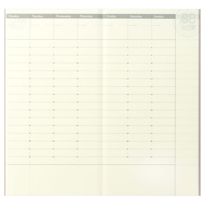 Traveler's Company - Diary Insert - Regular Size - 018 Undated Weekly Vertical Planner