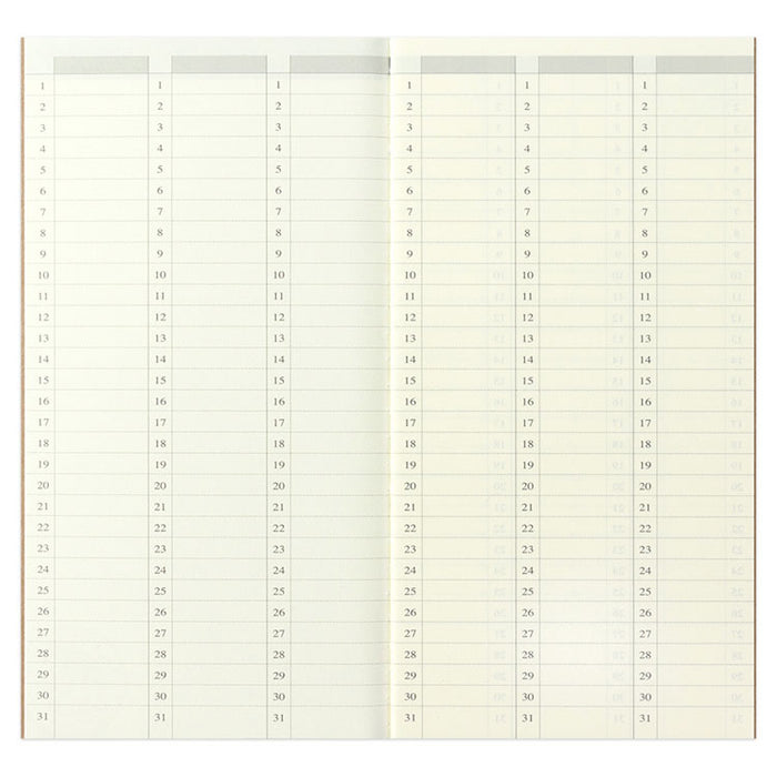 Traveler's Company - Diary Insert - Regular Size - 018 Undated Weekly Vertical Planner