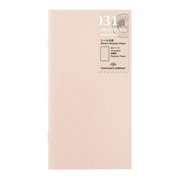 Traveler's Company - Inserts - Regular Size - 031 - Sticker Release Paper