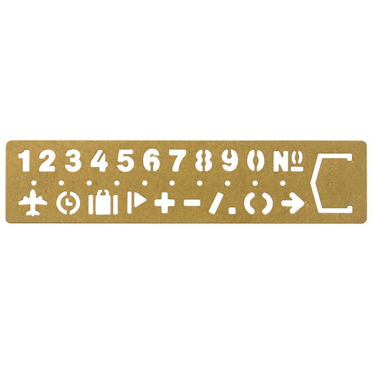 Traveler's Company - Brass Template Bookmark - Number
