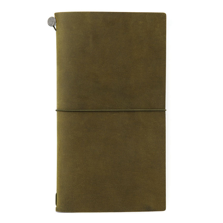 Traveler's Company Leather Notebook - Regular Size Starter Kit - Olive