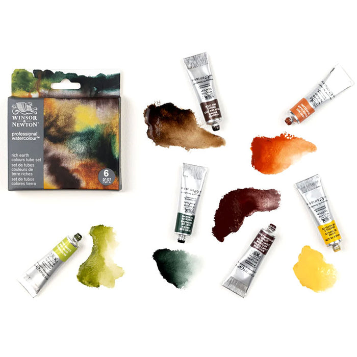 WINSOR & NEWTON Rich Earth Watercolour Set - 5mL x 6 Colours