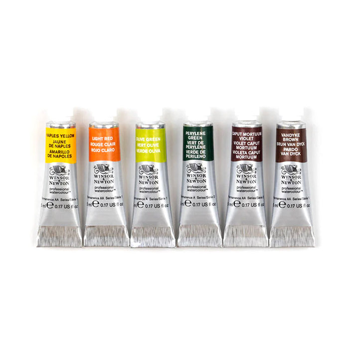 WINSOR & NEWTON Rich Earth Watercolour Set - 5mL x 6 Colours