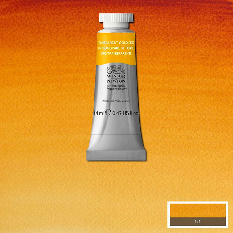 WINSOR & NEWTON Professional Watercolour - 14mL - 547 Transparent Gold Deep / Quinacridone Gold (PR206,PV19,PY150)