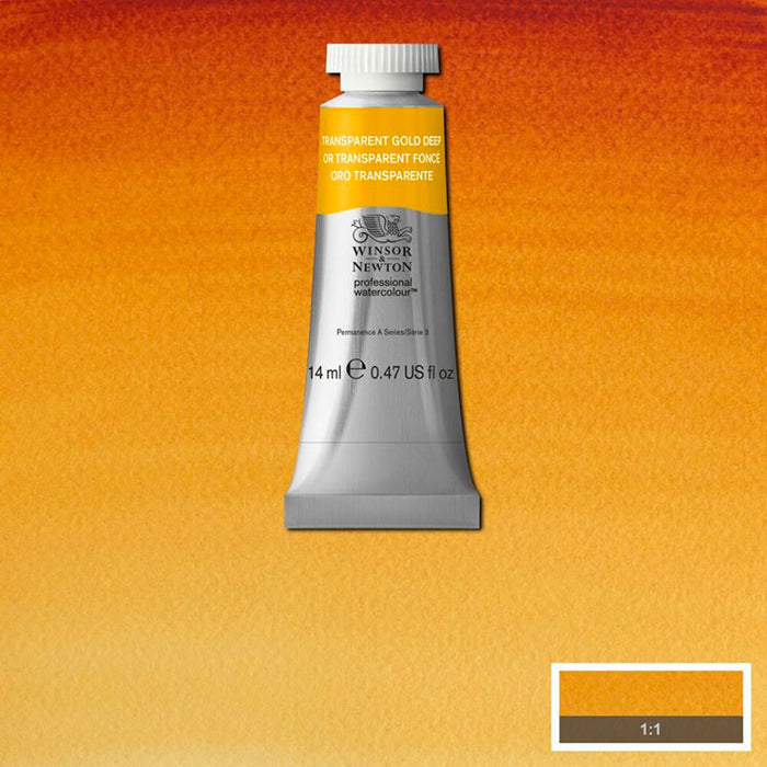 WINSOR & NEWTON Professional Watercolour - 14mL - 547 Transparent Gold Deep / Quinacridone Gold (PR206,PV19,PY150)