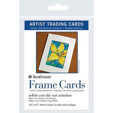 STRATHMORE Artist Trading Frame Cards (trifold with window) - 8.9 x 12.4cm - 6 Cards & Envelopes