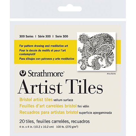 STRATHMORE Artist Tiles - Bristol Vellum (270gsm) - 6 x 6" - 20 Sheets 