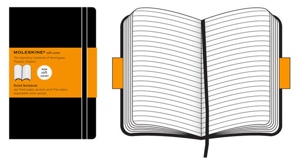 MOLESKINE Soft Cover - Pocket (A6) - Ruled - Black