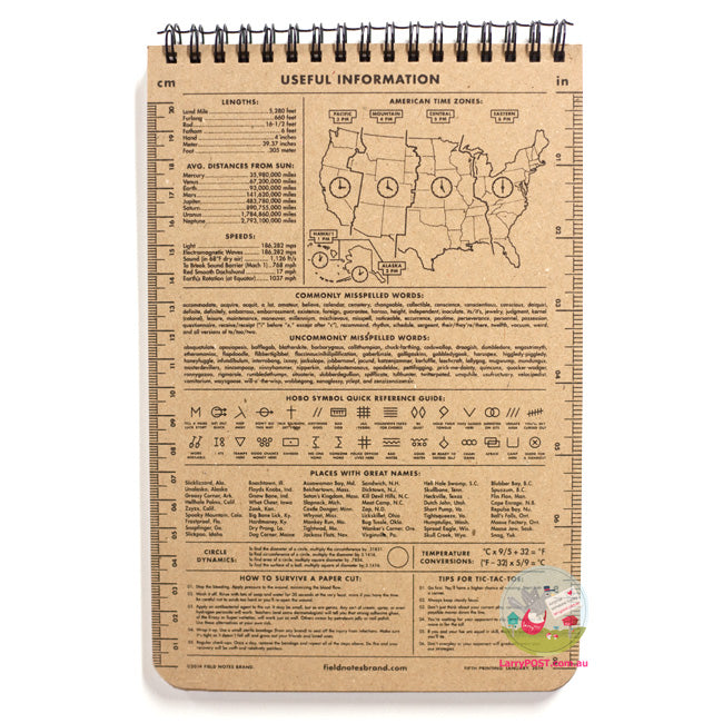 FIELD NOTES Steno Book -  Natural Kraft - Ruled (15 x 23cm)