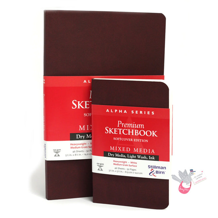 STILLMAN & BIRN Alpha Sketchbook - Softcover - A5 Portrait (5.5 x 8.5" / 14 x 21.6 cm) - 150gsm - 46 Sheets