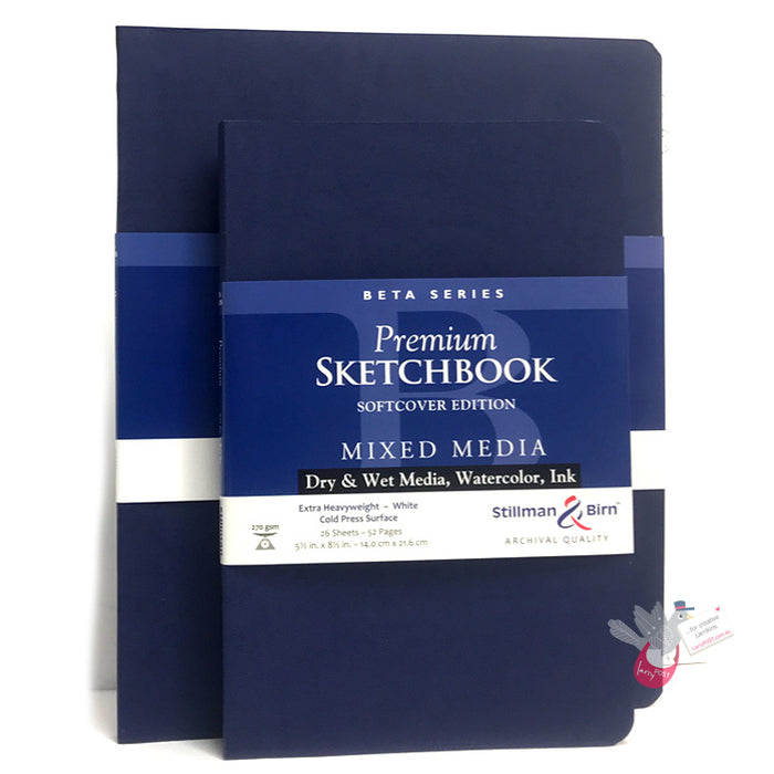 STILLMAN & BIRN Beta Sketchbook - Softcover - A5 Portrait (5.5 x 8.5" / 14 x 21.6 cm) - 270gsm - 26 Sheets