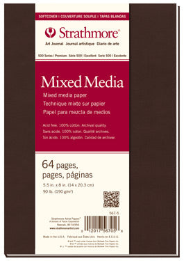 STRATHMORE Mixed Media Sketchbook - Softcover - A5 Portrait (5.5 x 8.5" / 14 x 21.6 cm) - 190gsm - 32 Sheets 