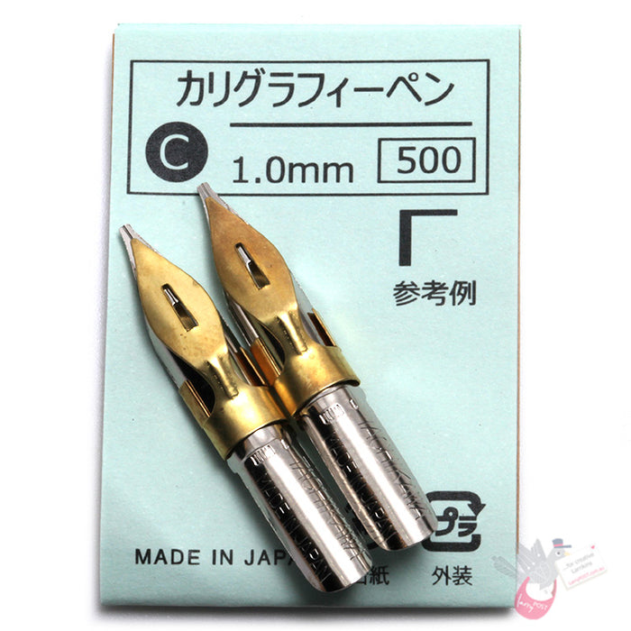 TACHIKAWA Calligraphy Nib - Type C (Sharp) - 0.5mm - Pack of 2 (size in image may vary)
